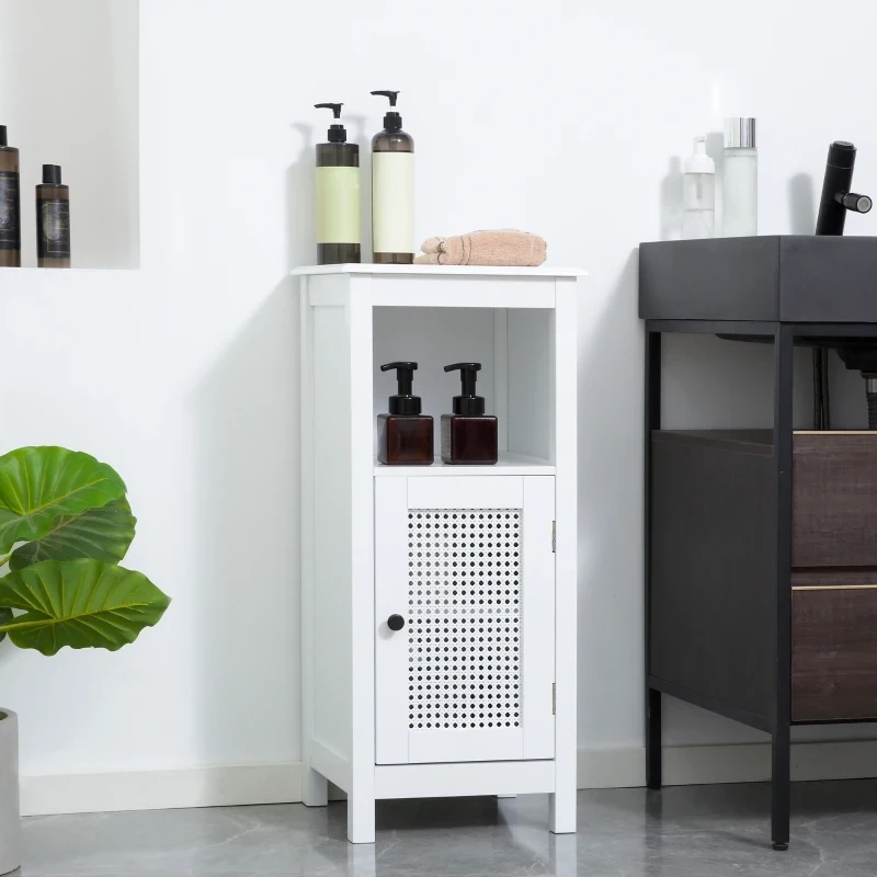 Badezimmerschrank in Rattan-Optik Weiss