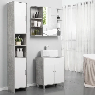 Waschbeckenunterschrank betonoptik grau
