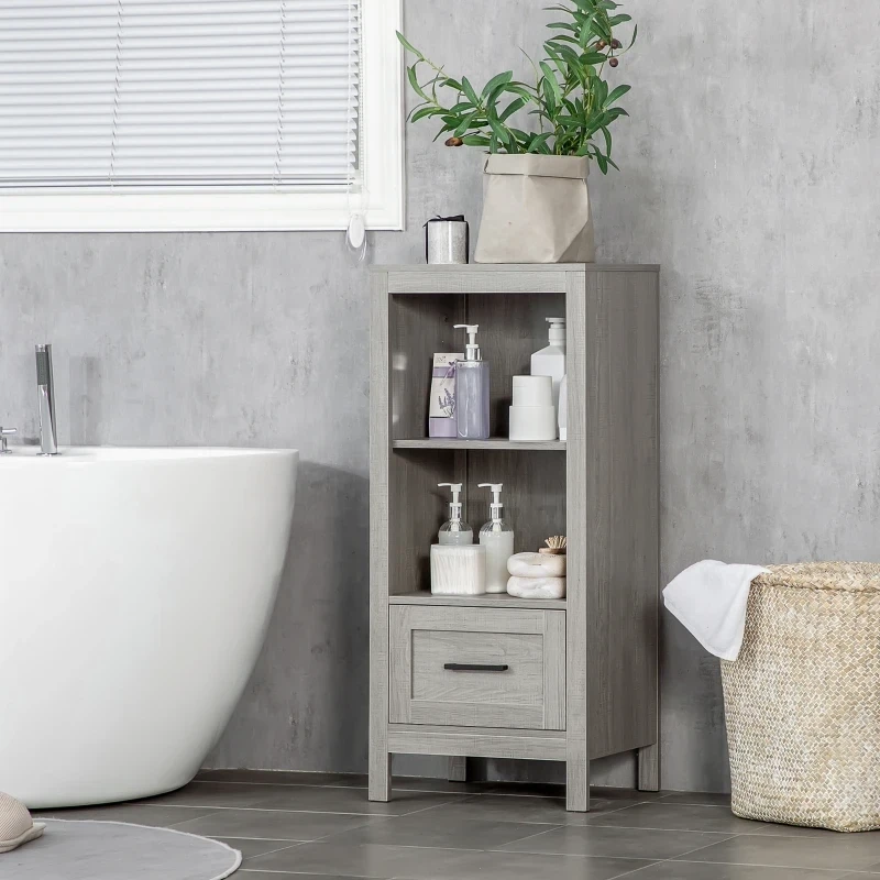 Badezimmerschrank 1 Schrankfach 2 Regale Grau