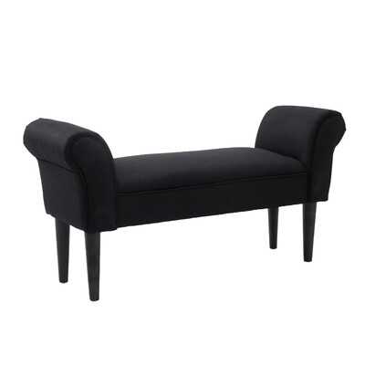 Sitzbank für Schlafzimmer Bettbank Polsterbank Schwarz