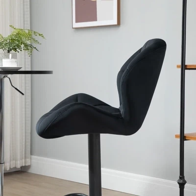 2er-Set Barhocker Barstühle mit Lehne schwarz