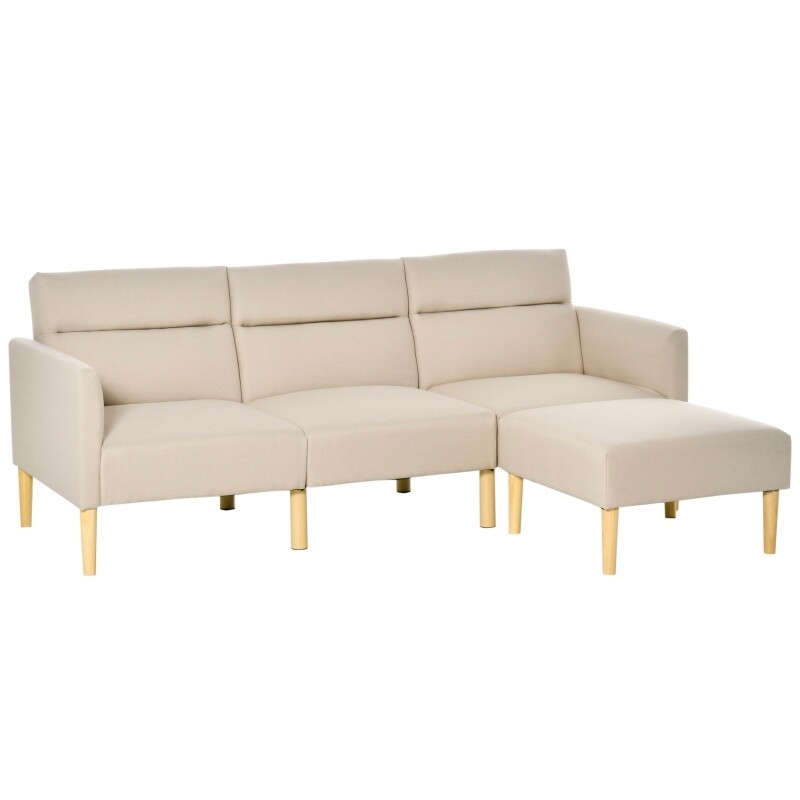 Schlafsofa Klappsofa mit einstellbarer Rückenlehne Beige