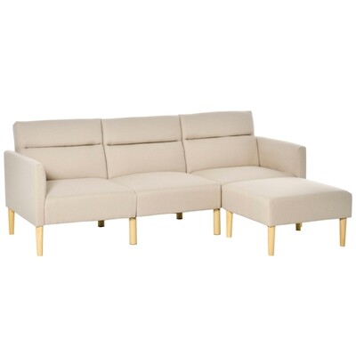 Schlafsofa Klappsofa mit einstellbarer Rückenlehne Beige