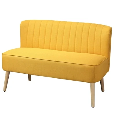 2-Sitzer Stoffsofa Polstersofa Sitzmöbel Loungesofa Gelb