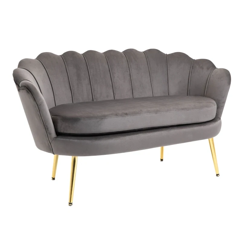 2-Sitzer Stoffsofa mit weichen und grosszügigen Kissen Grau