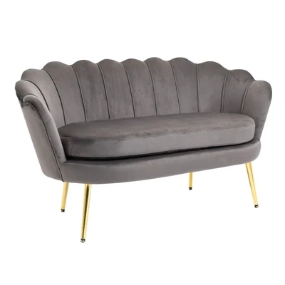 2-Sitzer Stoffsofa mit weichen und grosszügigen Kissen Grau