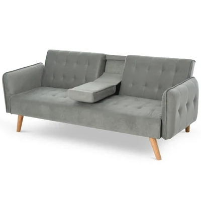 2-1 Design Schlafsofa Klappsofa 3-Sitzer Stoffsofa Chaiselongue Bettsofa Sofagarnitur