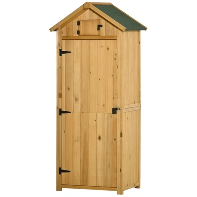 Gartenschrank Geräteschuppen mit Fachböden Gelb+Grün