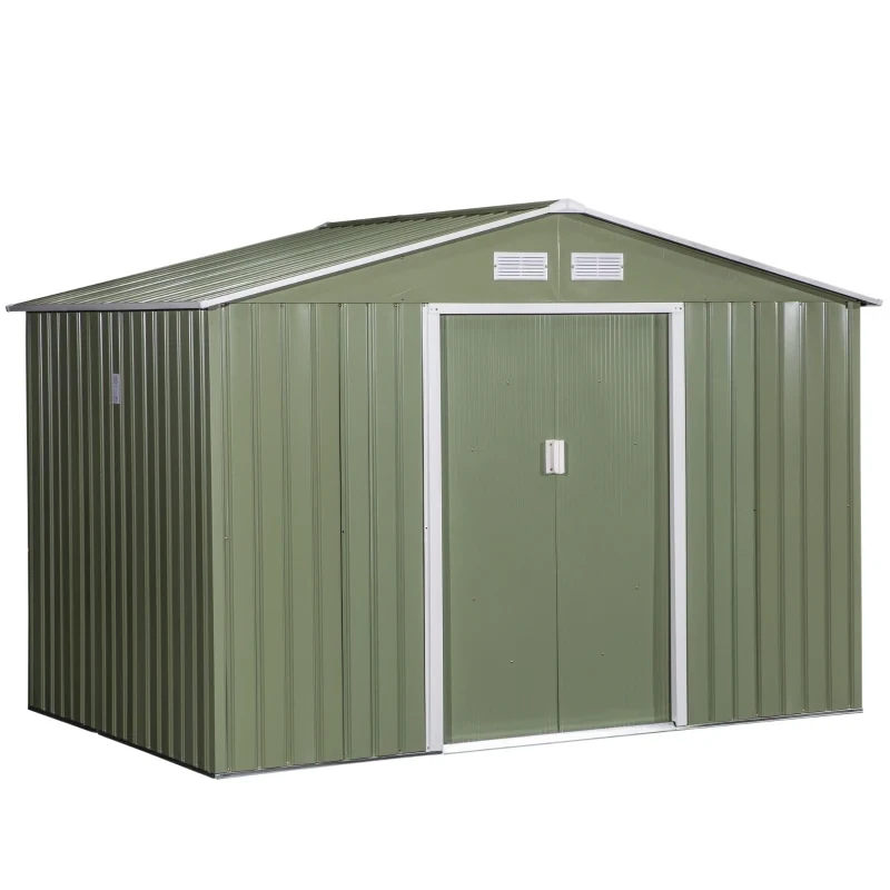 Gerätehaus Gartenhaus Geräteschuppen Gartenschrank Geräteschrank Metall Hellgrün