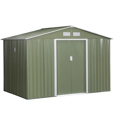 Gerätehaus Gartenhaus Geräteschuppen Gartenschrank Geräteschrank Metall Hellgrün