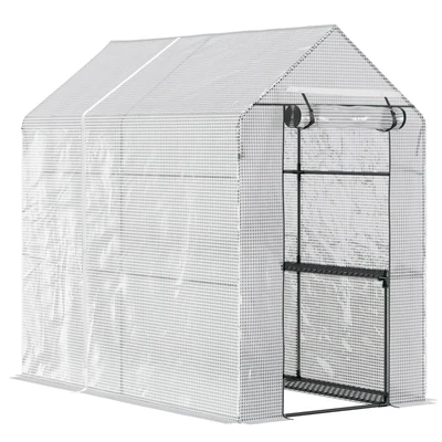 Foliengewächshaus 120 cm x 186 cm x 190 cm mit 4 Regalebenen