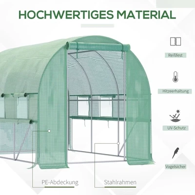 Foliengewächshaus 2,95 x 2 x 2 m Tunnel begehbares Gewächshaus