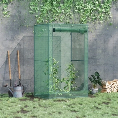Pflanzenschutznetz, aufrollbare Tür 120x120x200cm, dunkelgrün,