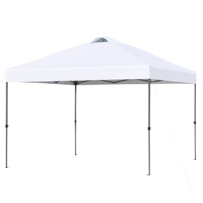 Garten-Pavillon Faltpavillon 2,95 x 2,95 x 2,64 m Pop-up Festzelt Gartenzelt weiss