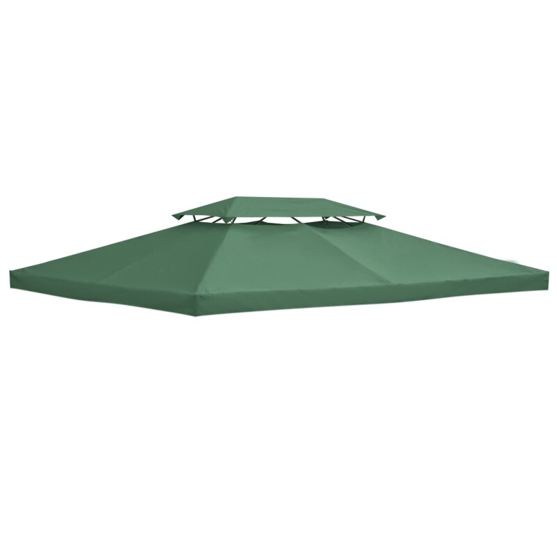 Ersatzdach Pavillondach für Metallpavillon 3x4m Grün