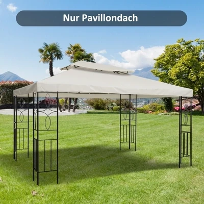 Ersatzdach für Metall Gartenpavillon 3x4m Creme