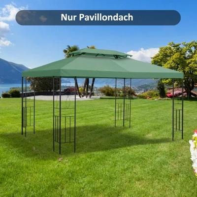 Ersatzdach Pavillondach für Metallpavillon 3x4m Grün