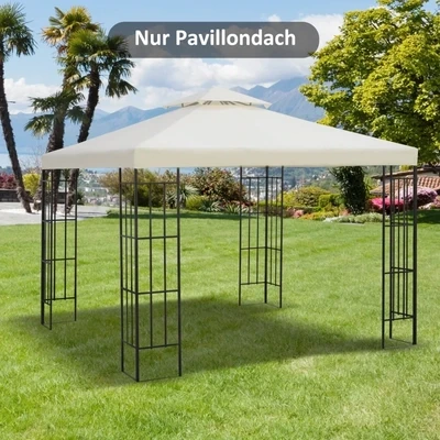Ersatzdach für Pavillon 3x3m Pavillondach für Metallpavillon Cremeweiss