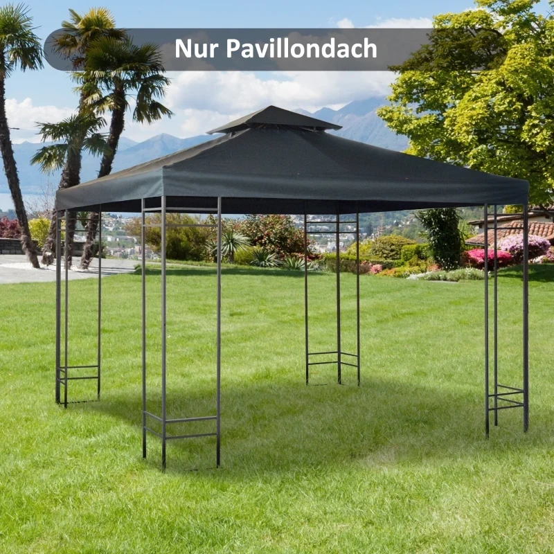 Ersatzdach für Pavillons, mit Winddach 3 x 3 m grau