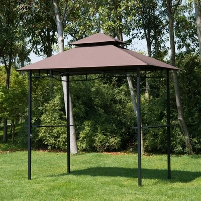 Grillpavillon 245x148x255cm BBQ Grillier-Pavillon Doppeldach