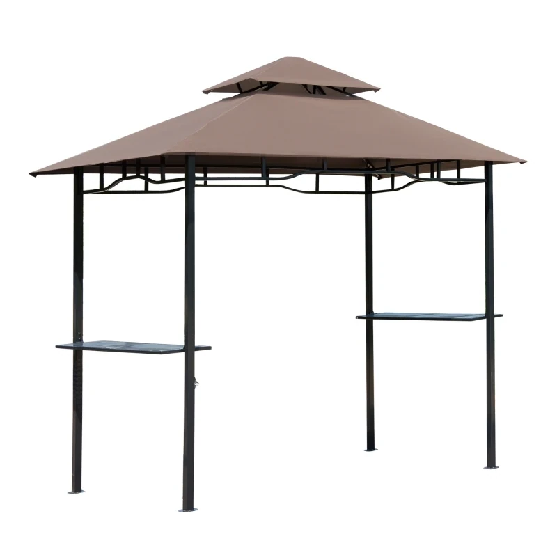 Grillpavillon 245x148x255cm BBQ Grillier-Pavillon Doppeldach