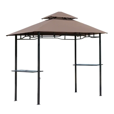 Grillpavillon 245x148x255cm BBQ Grillier-Pavillon Doppeldach