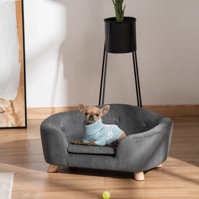 Hundebett, Katzensofa, Hundesofa dunkelgrau