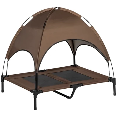 Hundebett mit Baldachin Haustierbett Hundeliege , 92 x 76 x 90 cm