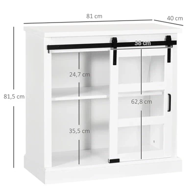 Buffetschrank, Sideboard, Schiebetür, Einlegeboden, weiss