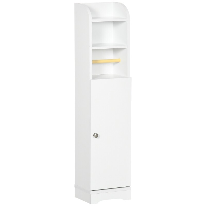 Badezimmerschrank, schmal, Toilettenpapierhalter, weiss