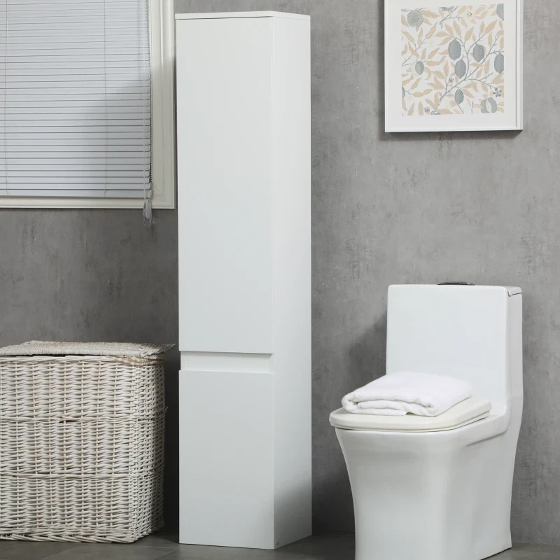 Badezimmerschrank, 5 Fächer, unsichtbare Griffleisten, weiss