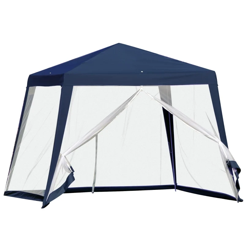 Gartenpavillon Pavillon Partyzelt mit Moskitonetz Blau 3 x 3 m