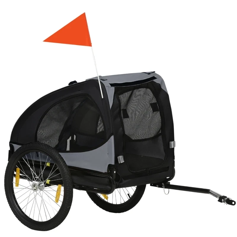 Hundeanhänger, Velo-Anhänger, Schwarz, 140 x 71 x 83 cm