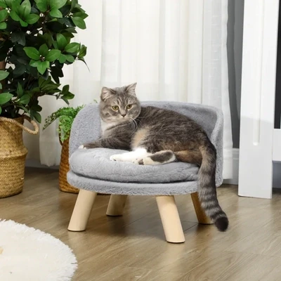 Tierbett Hunde/Katzen – Kissen, Schutzrand, waschbar, 40,5 x 40,5 x 33 cm