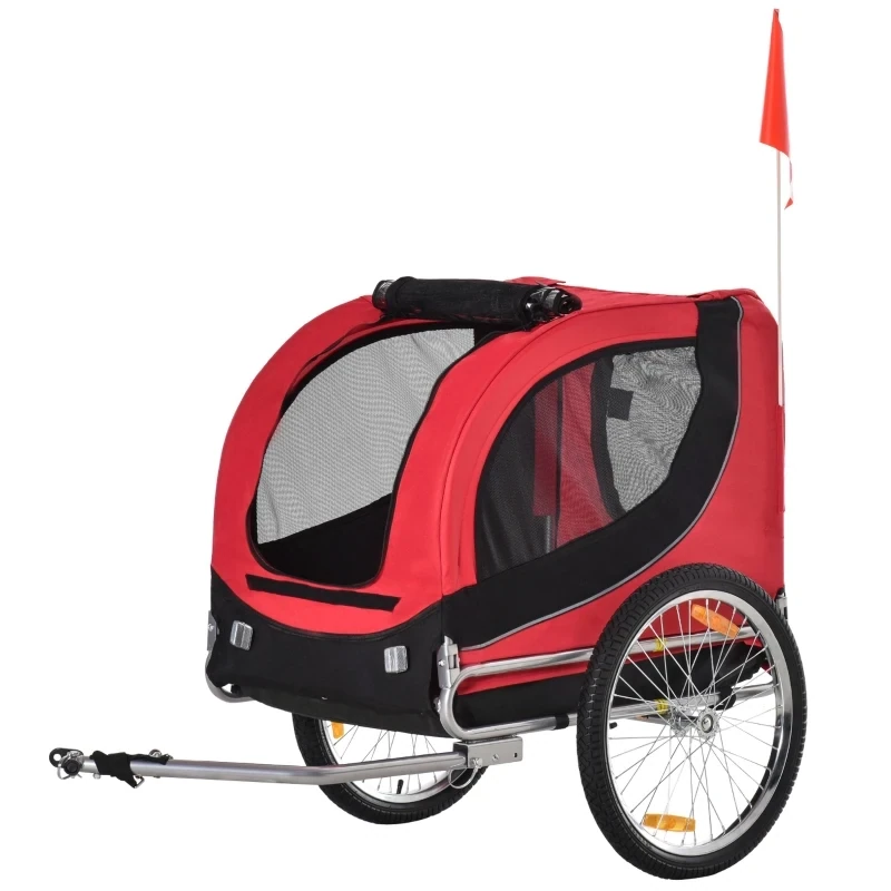 Hundeanhänger Fahrradanhänger Hundetransporter Velo-Anhänger Rot+Schwarz