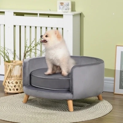 Hundesofa / Katzensofa bis 10 kg, grau, 68 x 68 x 35cm
