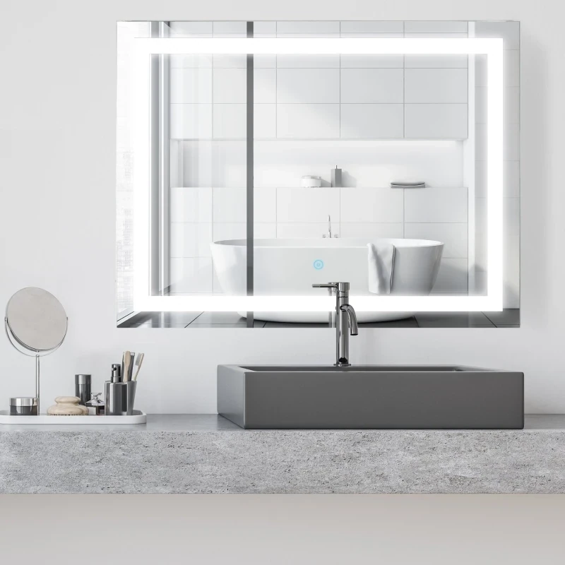 LED Badspiegel | Wandspiegel | Glas, Aluminium | 60 x 80 x 4cm
