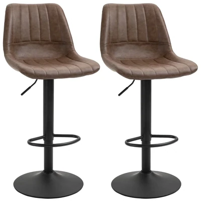 Barhocker 2er-Set im Retrodesign, mit Fussstütze, höhenverstellbar,