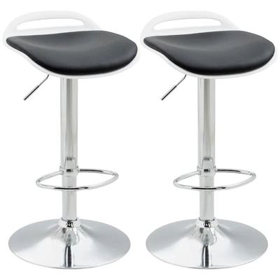 Barhocker, 2er-Set, höhenverstellbar, drehbar, schwarz,