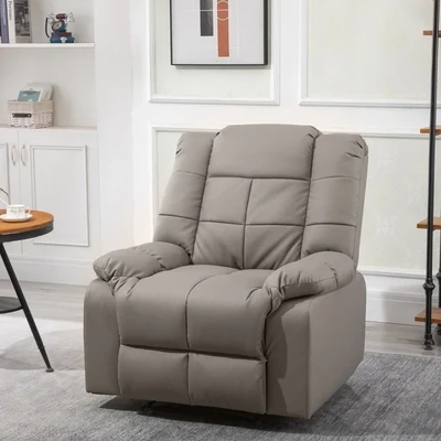 Elektrischer Massagesessel, 8 Punkte, Liegefunktion, Kunstleder grau, 94 x 99 x 99 cm