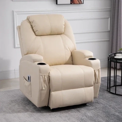 Elektrischer Massagesessel Beige | 8 Punkte, 165° Liege, optional Montageservice
