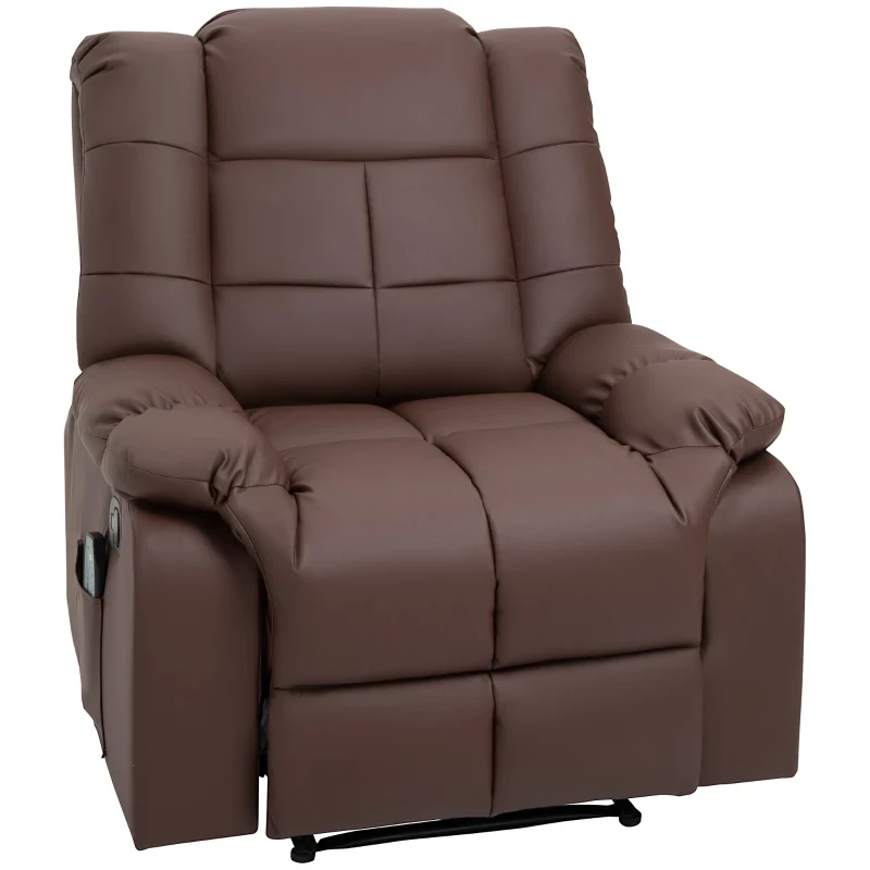 Massagesessel neigbar mit Fernbedienung 94 x 99 x 99cm Kunstleder Braun