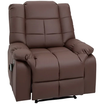 Massagesessel neigbar mit Fernbedienung 94 x 99 x 99cm Kunstleder Braun