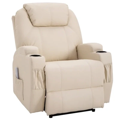 Massagesessel Elektrisch Relaxsessel Fernsehsessel mit Massagefunktion Beige