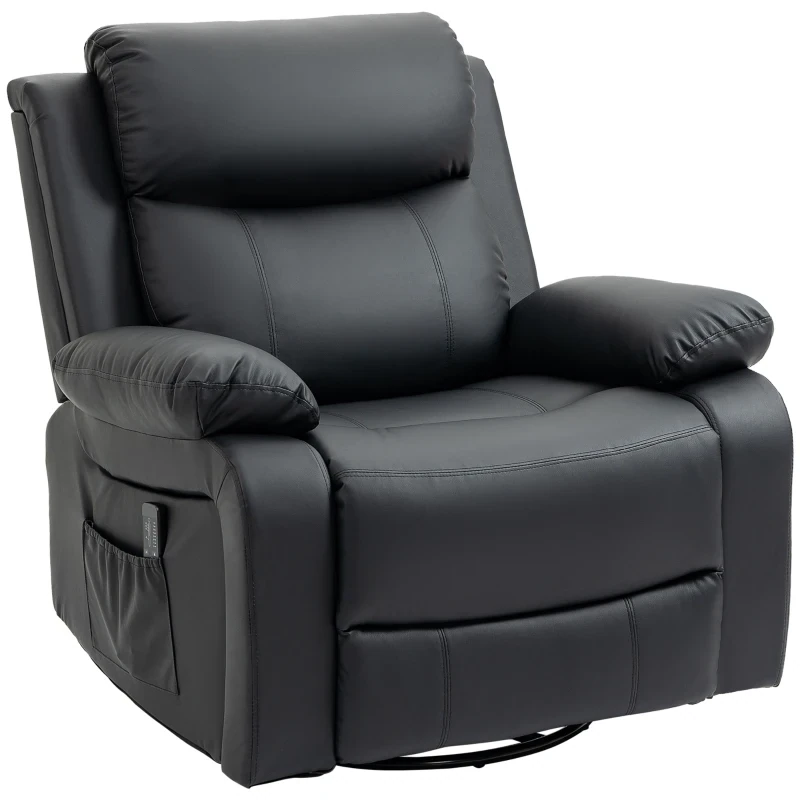 Massagesessel mit 8 Vibrationsköpfen, Relaxsessel, Schwarz