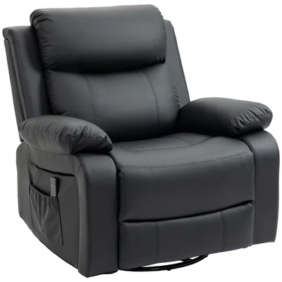 Massagesessel mit 8 Vibrationsköpfen, Relaxsessel, Schwarz