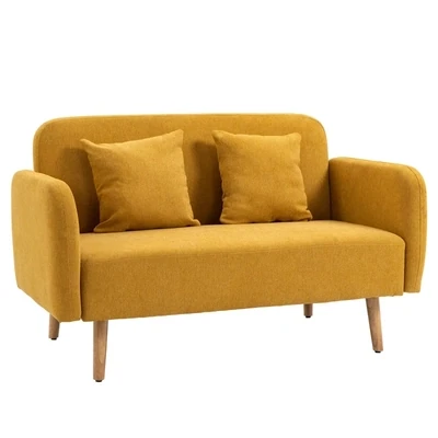 2-Sitzer Doppelsofa gelb 130 cm x 70 cm x 80 cm