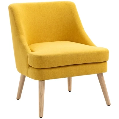 Esszimmerstuhl modernes Leinen-Design Gelb