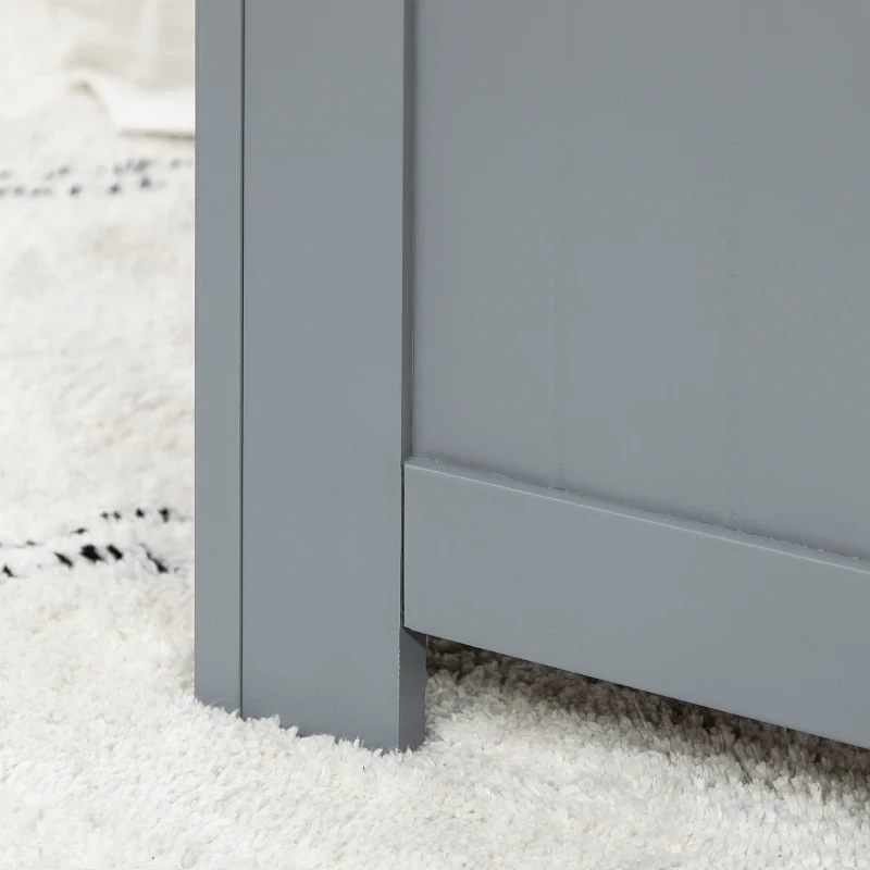 Sitzbank mit Stauraum im Landhausstil, Truhe, Hellgrau