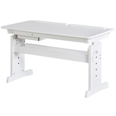 Schreibtisch Laptoptisch Zeichentisch Schulbank Höhenverstellbar mit Schublade MDF Weiss